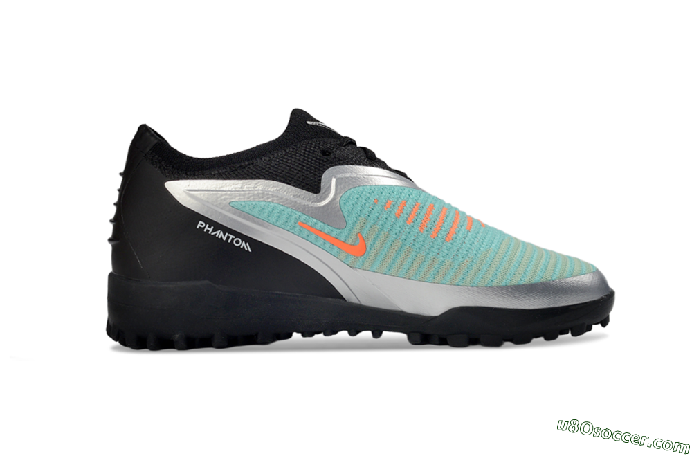 Nike Phantom 6 Elite Low TF Artificial Turf Soccer Shoes - Teal/Metallic Silver/Black 5
