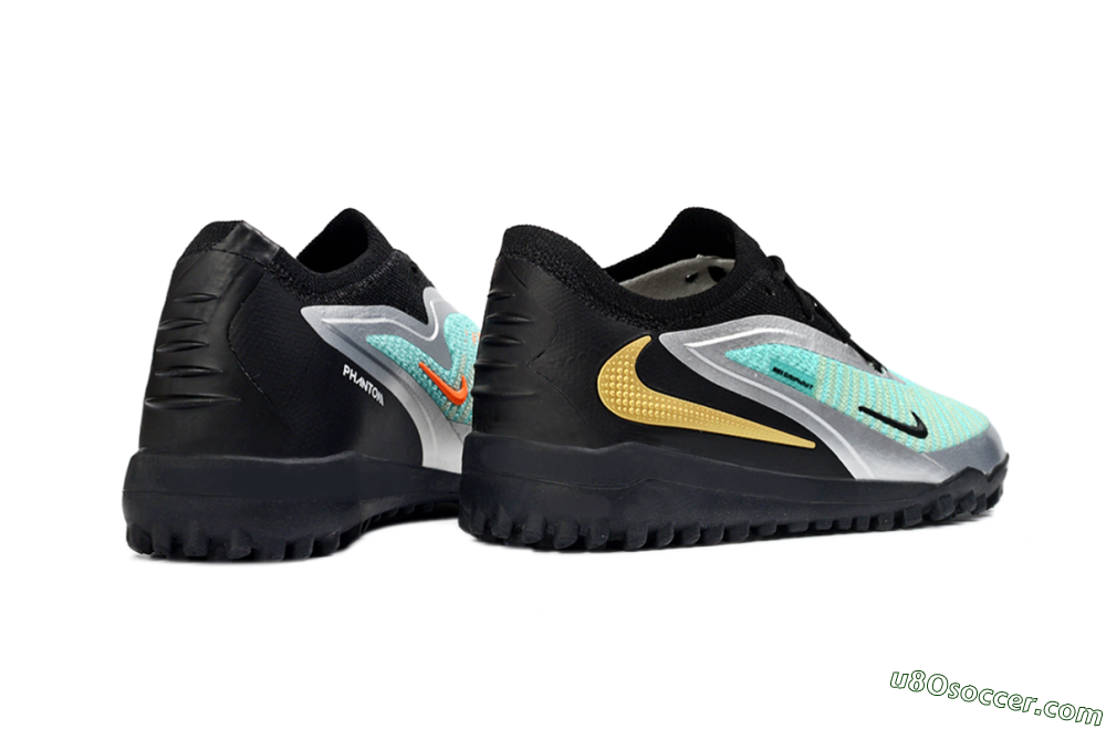 Nike Phantom 6 Elite Low TF Artificial Turf Soccer Shoes - Teal/Metallic Silver/Black 6