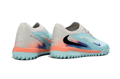 Nike Phantom 6 Elite Low TF Artificial Turf Soccer Shoes - Blue/Aqua Breeze/Coral Burst