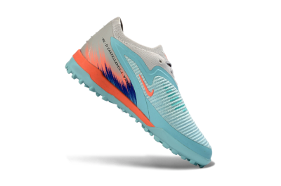 Nike Phantom 6 Elite Low TF Artificial Turf Soccer Shoes - Blue/Aqua Breeze/Coral Burst