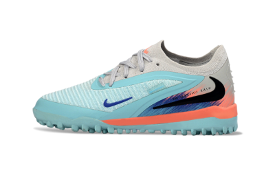 Nike Phantom 6 Elite Low TF Artificial Turf Soccer Shoes - Blue/Aqua Breeze/Coral Burst
