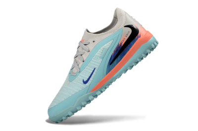 Nike Phantom 6 Elite Low TF Artificial Turf Soccer Shoes - Blue/Aqua Breeze/Coral Burst