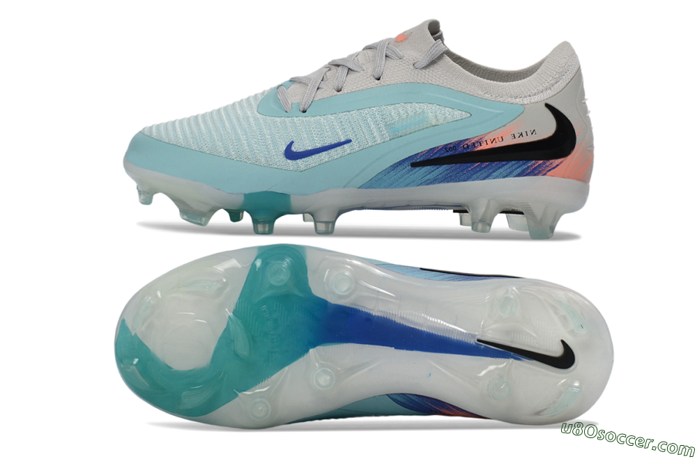 Nike Phantom 6 Elite Low FG Firm Ground Soccer Cleats - Aqua/Soft Coral/Sky Blue 0