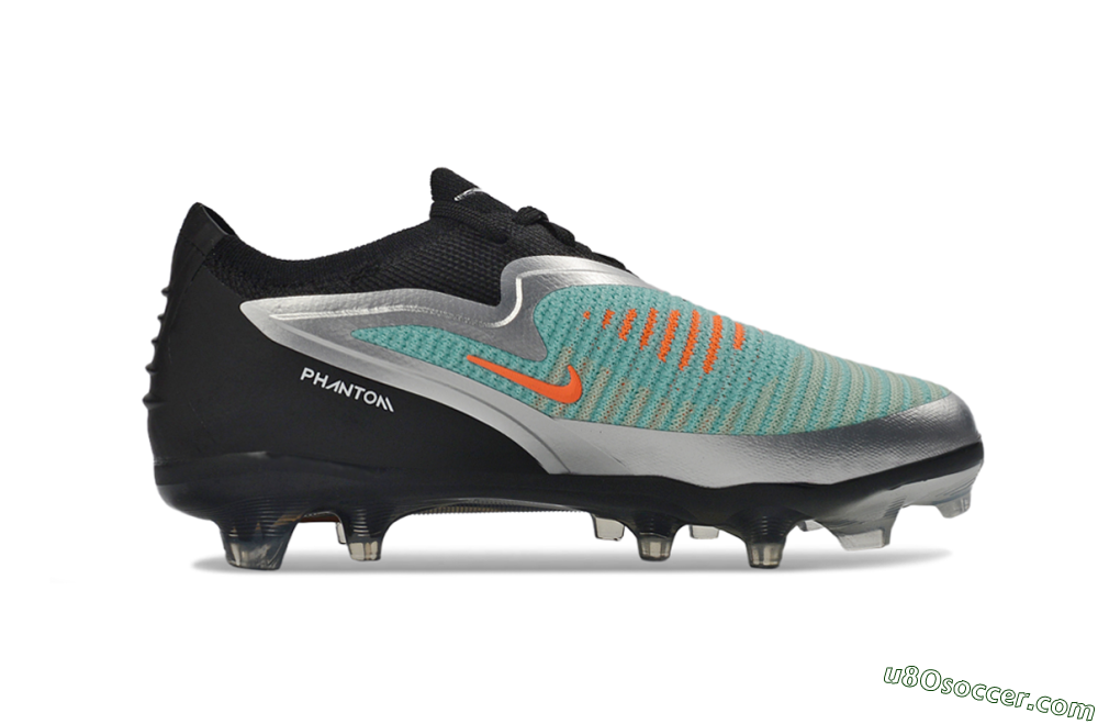 Nike Phantom 6 Elite Low FG Firm Ground Soccer Cleats - Aqua/Metallic Silver/Black 6