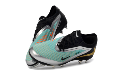 Nike Phantom 6 Elite Low FG Firm Ground Soccer Cleats - Aqua/Metallic Silver/Black