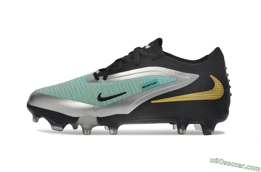 Nike Phantom 6 Elite Low FG Firm Ground Soccer Cleats - Aqua/Metallic Silver/Black 1