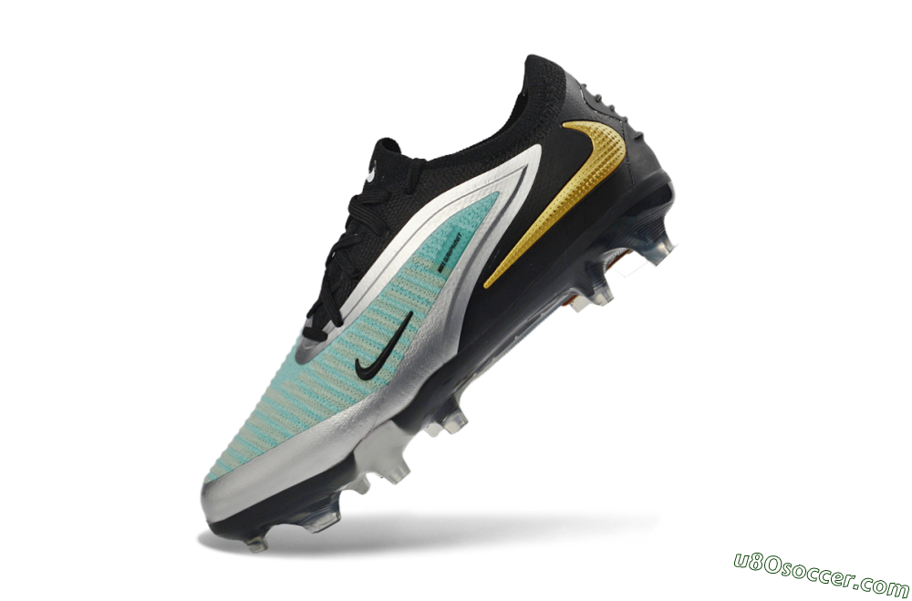 Nike Phantom 6 Elite Low FG Firm Ground Soccer Cleats - Aqua/Metallic Silver/Black 4