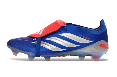 Adidas Predator 26 Elite Fold-Over Tongue FG Firm Ground Soccer Cleats - Blue/Fiery Red/Cool Silver
