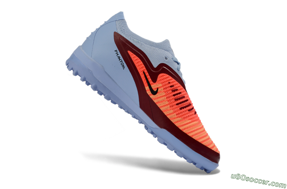 Nike Phantom 6 Elite Low TF Artificial Turf Soccer Shoes - Blue/Coral Red/Steel Blue 3