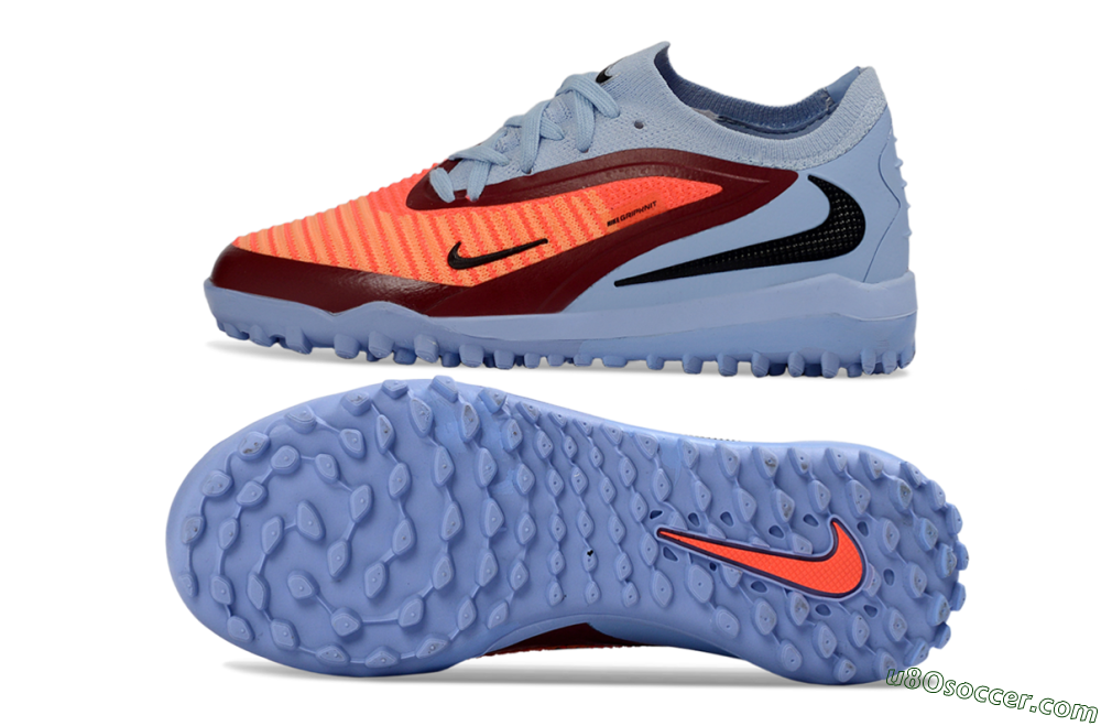 Nike Phantom 6 Elite Low TF Artificial Turf Soccer Shoes - Blue/Coral Red/Steel Blue 0