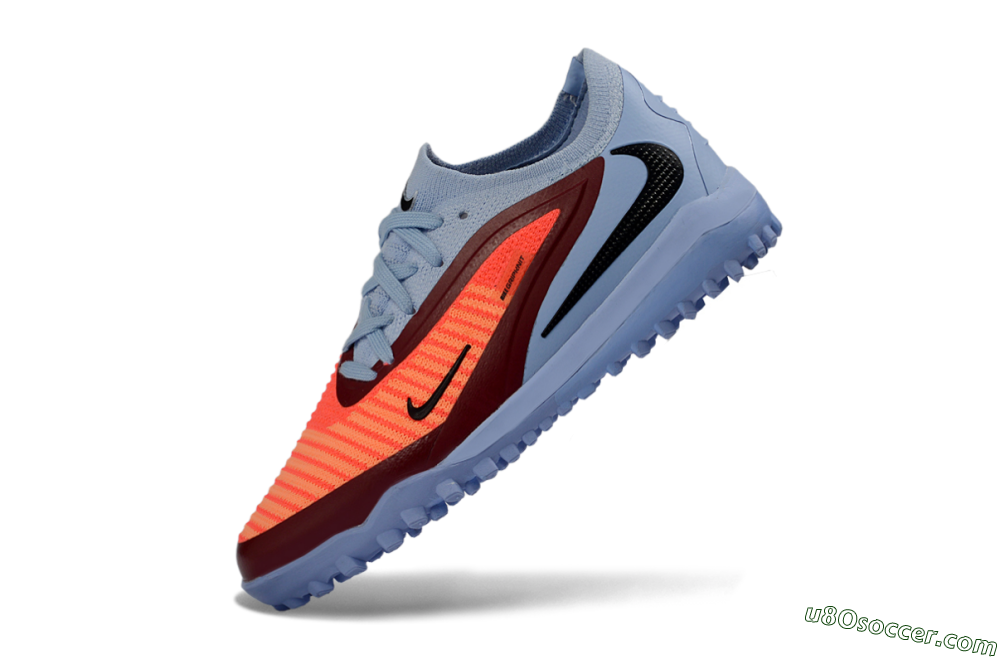 Nike Phantom 6 Elite Low TF Artificial Turf Soccer Shoes - Blue/Coral Red/Steel Blue 4