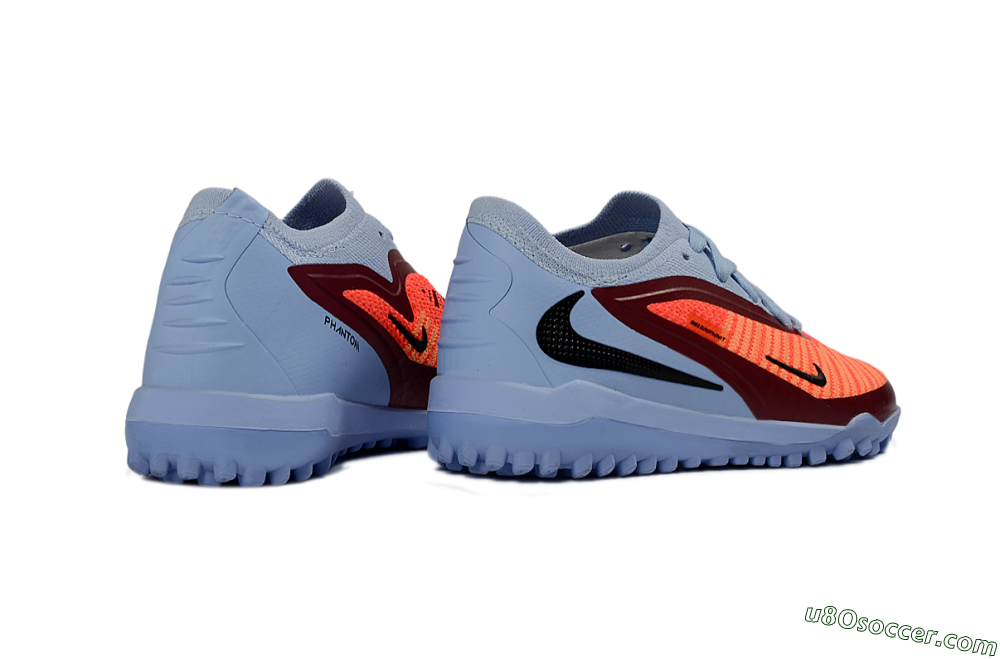 Nike Phantom 6 Elite Low TF Artificial Turf Soccer Shoes - Blue/Coral Red/Steel Blue 6