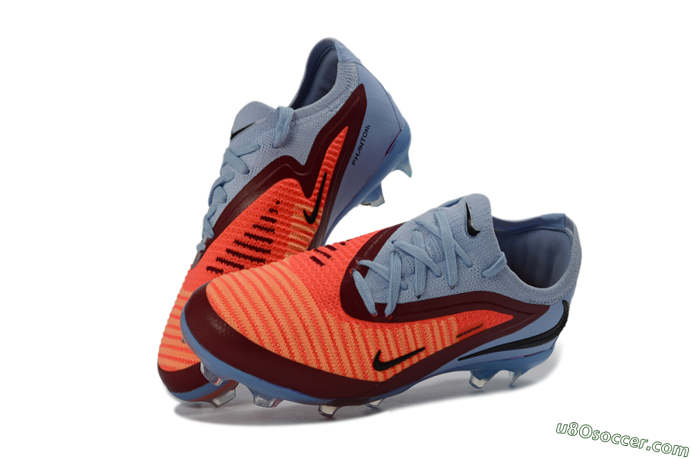 Nike Phantom 6 Elite Low FG Firm Ground Soccer Cleats - Blue/Coral Breeze/Crimson Burst 2