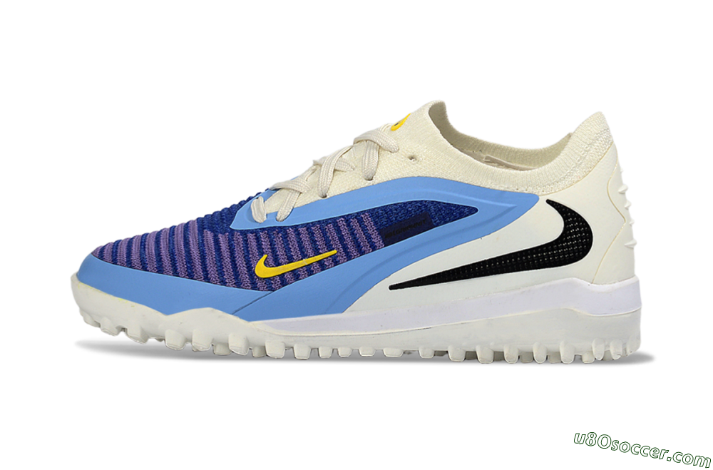 Nike Phantom 6 Elite Low TF Artificial Turf Soccer Shoes - Blue/Bright Yellow/Cream White 1