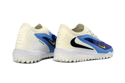 Nike Phantom 6 Elite Low TF Artificial Turf Soccer Shoes - Blue/Bright Yellow/Cream White