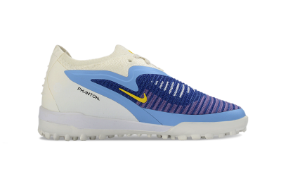 Nike Phantom 6 Elite Low TF Artificial Turf Soccer Shoes - Blue/Bright Yellow/Cream White