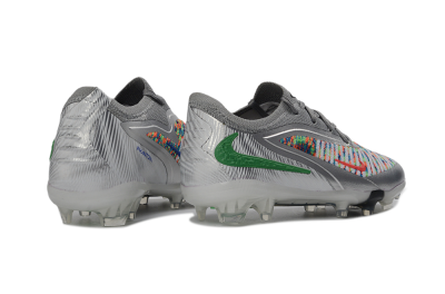 Nike Phantom 6 Elite Low FG Firm Ground Soccer Cleats - Silver/Electric Green/Colorful Pattern