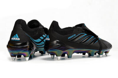Adidas Predator 26 Elite Fold-Over Tongue SG Soft Ground Soccer Cleats - Black/Iridescent Blue/Metallic Green