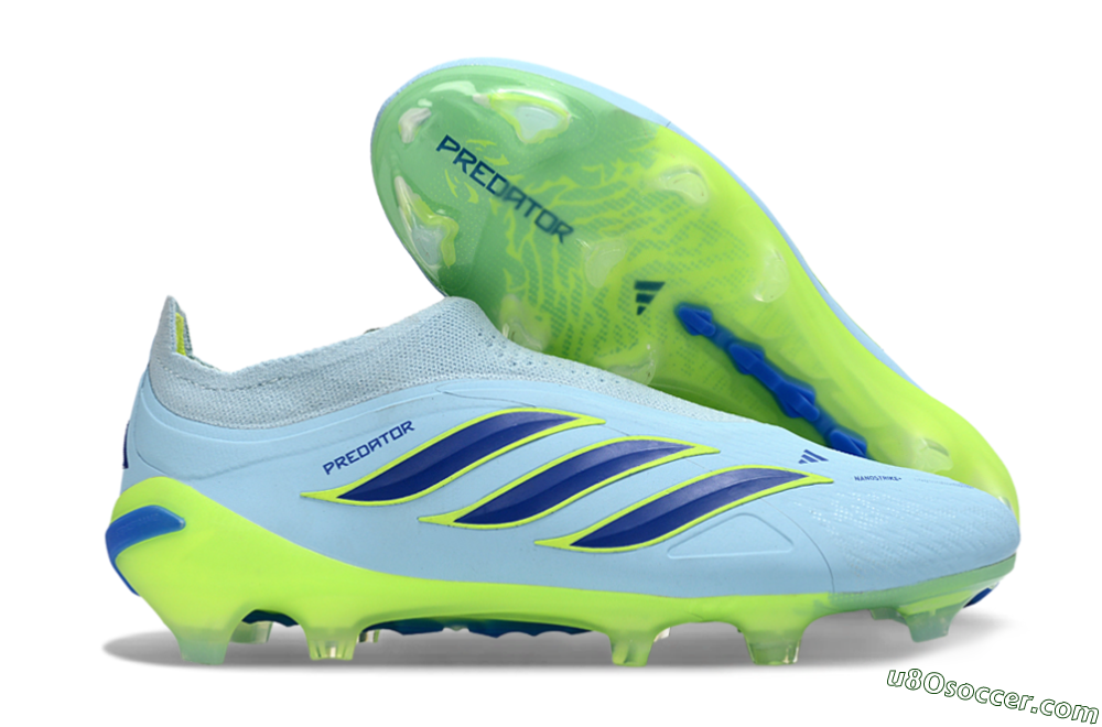 Adidas Predator 26 Elite Laceless FG Firm Ground Soccer Cleats - Blue/Neon Green/Deep Blue 1