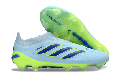 Adidas Predator 26 Elite Laceless FG Firm Ground Soccer Cleats - Blue/Neon Green/Deep Blue