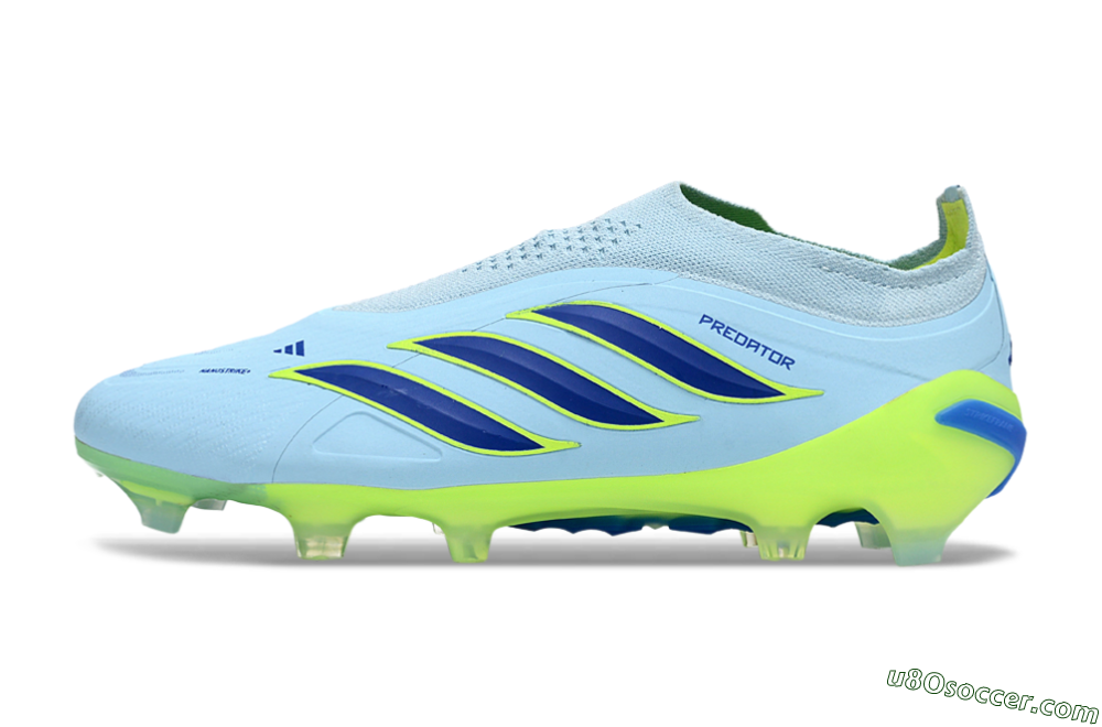 Adidas Predator 26 Elite Laceless FG Firm Ground Soccer Cleats - Blue/Neon Green/Deep Blue 2