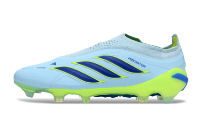 Adidas Predator 26 Elite Laceless FG Firm Ground Soccer Cleats - Blue/Neon Green/Deep Blue
