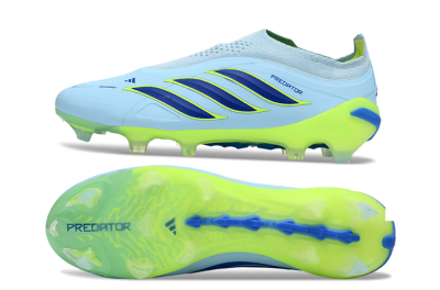 Adidas Predator 26 Elite Laceless FG Firm Ground Soccer Cleats - Blue/Neon Green/Deep Blue
