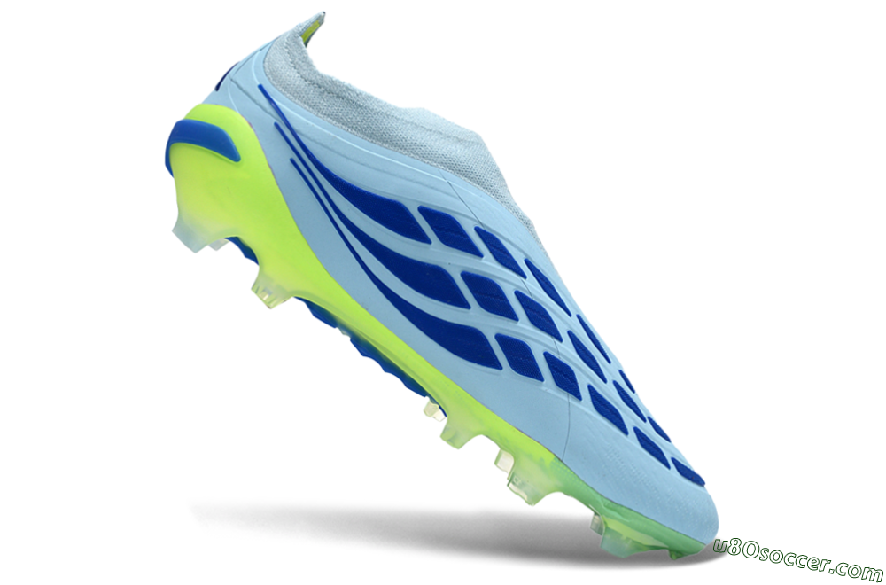 Adidas Predator 26 Elite Laceless FG Firm Ground Soccer Cleats - Blue/Neon Green/Deep Blue 4