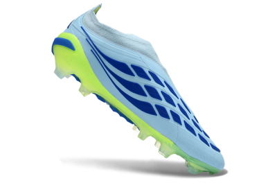 Adidas Predator 26 Elite Laceless FG Firm Ground Soccer Cleats - Blue/Neon Green/Deep Blue