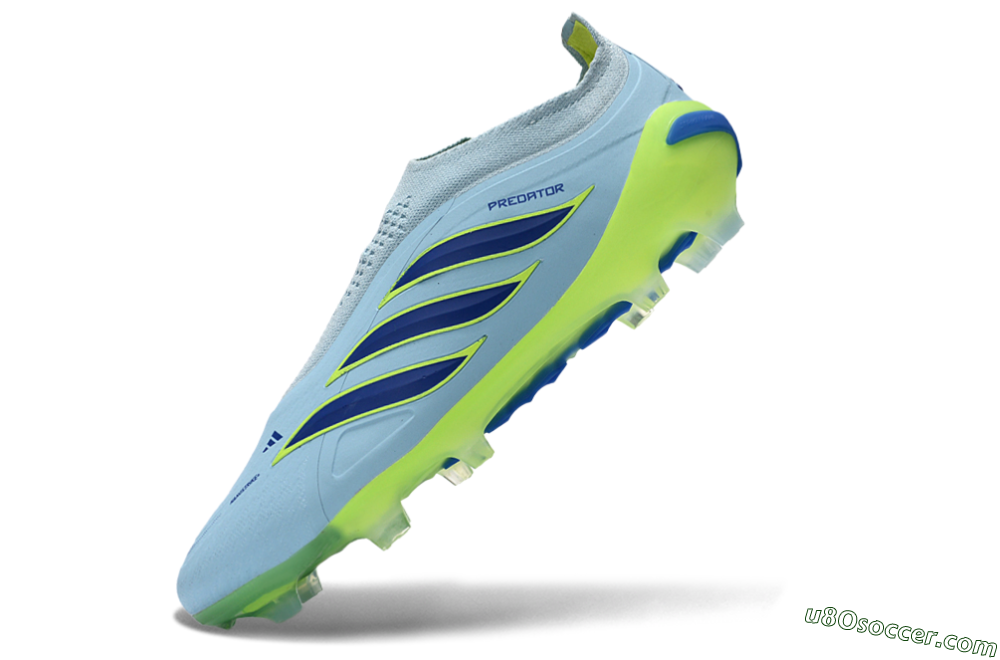 Adidas Predator 26 Elite Laceless FG Firm Ground Soccer Cleats - Blue/Neon Green/Deep Blue 5