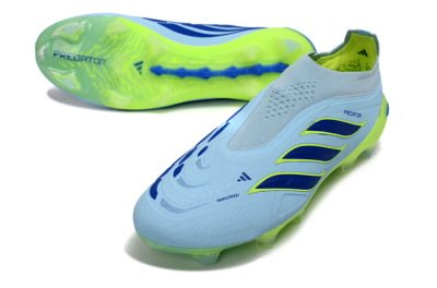 Adidas Predator 26 Elite Laceless FG Firm Ground Soccer Cleats - Blue/Neon Green/Deep Blue
