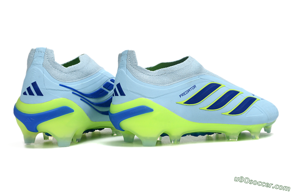 Adidas Predator 26 Elite Laceless FG Firm Ground Soccer Cleats - Blue/Neon Green/Deep Blue 6
