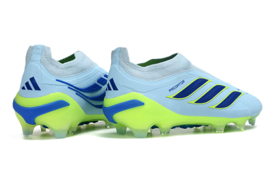 Adidas Predator 26 Elite Laceless FG Firm Ground Soccer Cleats - Blue/Neon Green/Deep Blue