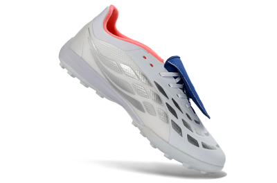 Adidas Predator 26 Elite Fold-Over Tongue TF Artificial Turf Soccer Shoes - White/Electric Blue/Fiery Red