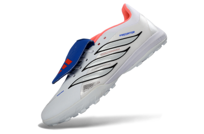 Adidas Predator 26 Elite Fold-Over Tongue TF Artificial Turf Soccer Shoes - White/Electric Blue/Fiery Red