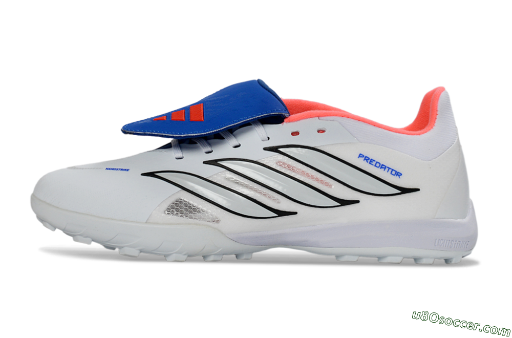 Adidas Predator 26 Elite Fold-Over Tongue TF Artificial Turf Soccer Shoes - White/Electric Blue/Fiery Red 2