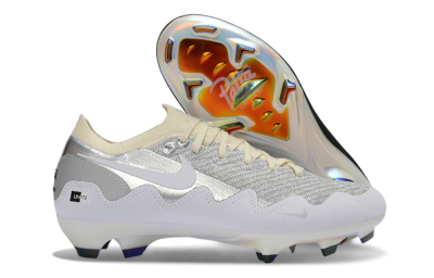 Nike Air Zoom Mercurial Vapor 16 Elite FG Firm Ground Soccer Cleats - White/Light Gray/Metallic Silver