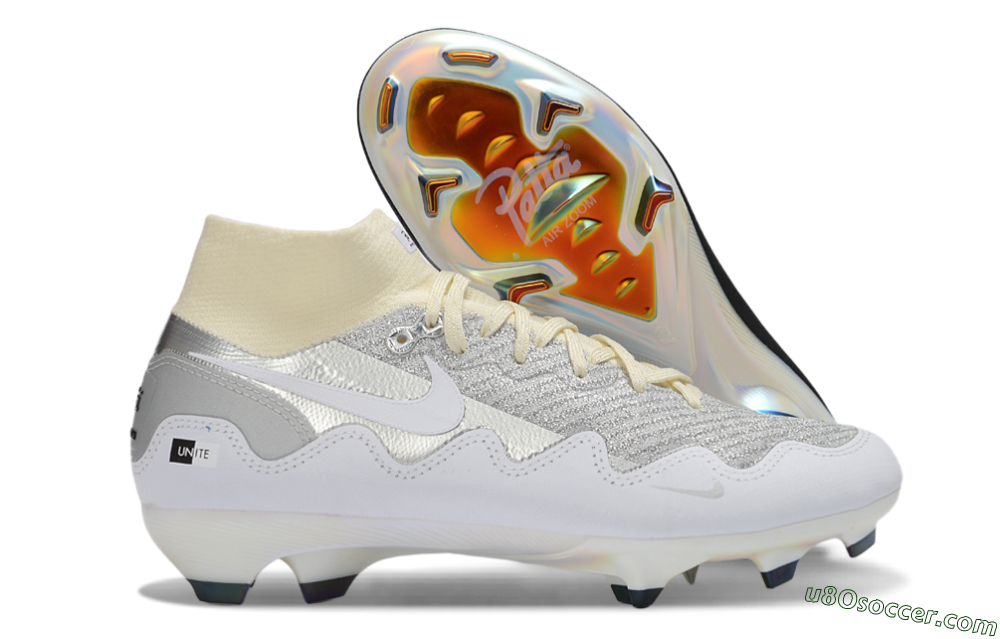 Nike Air Zoom Mercurial Superfly 10 Elite FG Firm Ground Soccer Cleats - White/Metallic Silver/Champagne 1