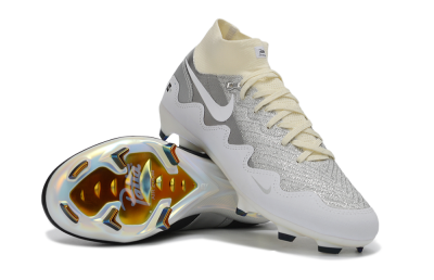 Nike Air Zoom Mercurial Superfly 10 Elite FG Firm Ground Soccer Cleats - White/Metallic Silver/Champagne