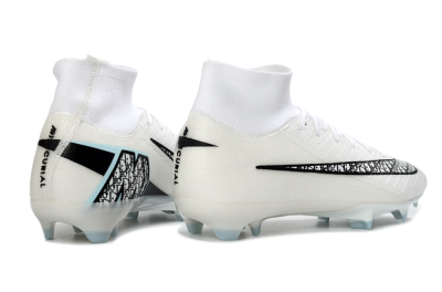 Nike Air Zoom Mercurial Superfly 10 Elite FG Firm Ground Soccer Cleats - White/Black/Light Blue