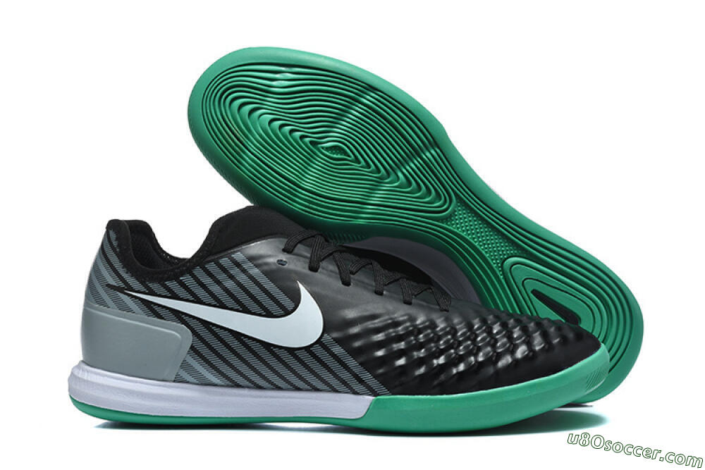 Nike MagistaX Finale 2 IC Indoor & Futsal Soccer Shoes - Black/Aqua Green/Gray 1