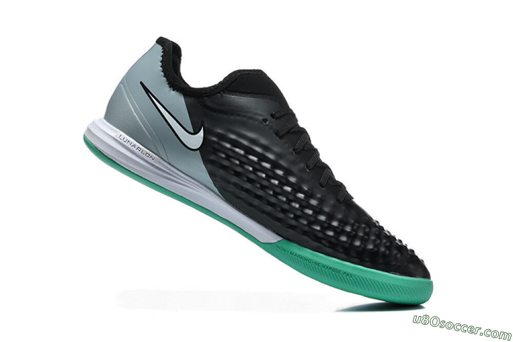 Nike MagistaX Finale 2 IC Indoor & Futsal Soccer Shoes - Black/Aqua Green/Gray 7
