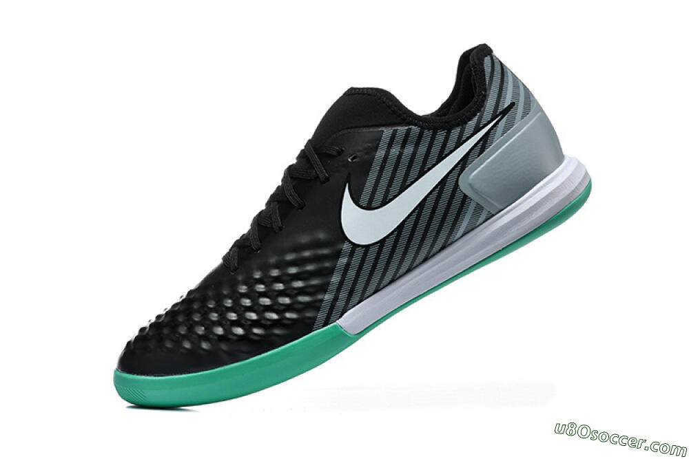 Nike MagistaX Finale 2 IC Indoor & Futsal Soccer Shoes - Black/Aqua Green/Gray 8