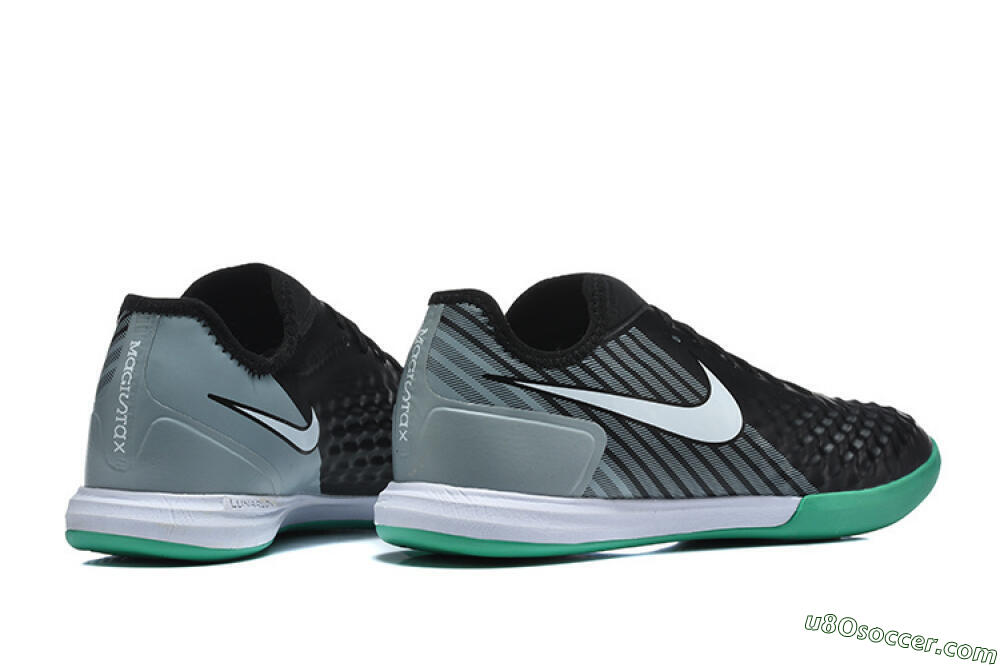 Nike MagistaX Finale 2 IC Indoor & Futsal Soccer Shoes - Black/Aqua Green/Gray 9