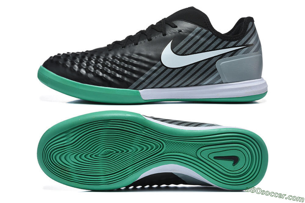 Nike MagistaX Finale 2 IC Indoor & Futsal Soccer Shoes - Black/Aqua Green/Gray 0