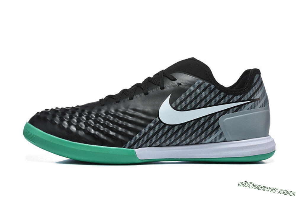 Nike MagistaX Finale 2 IC Indoor & Futsal Soccer Shoes - Black/Aqua Green/Gray 2