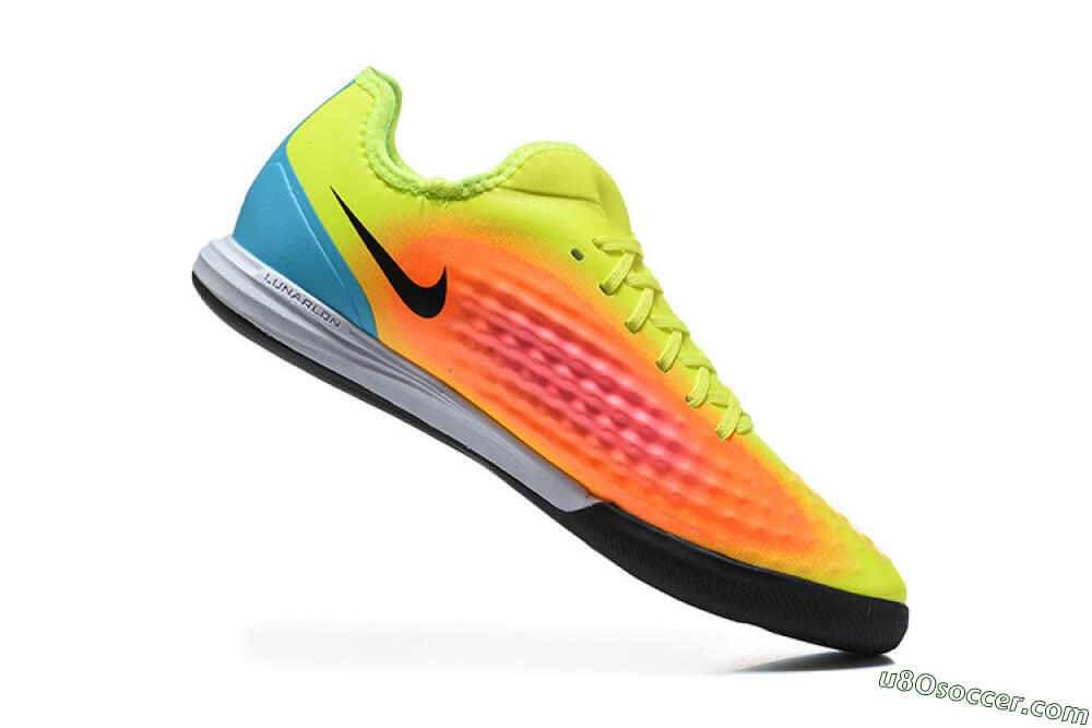 Nike MagistaX Finale 2 IC Indoor & Futsal Soccer Shoes - Yellow/Neon Green/Fiery Orange 7