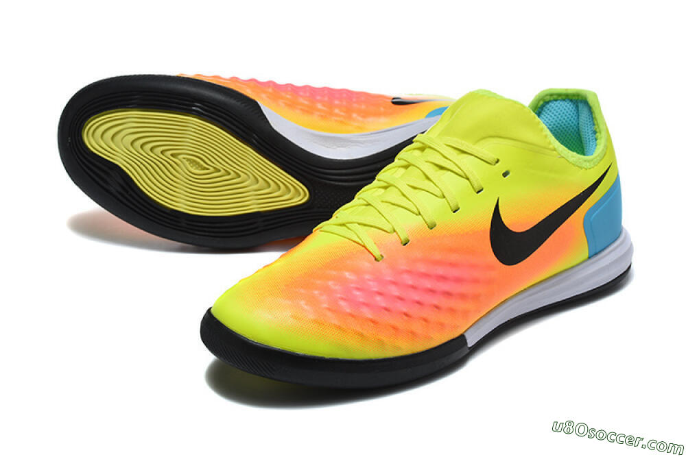 Nike MagistaX Finale 2 IC Indoor & Futsal Soccer Shoes - Yellow/Neon Green/Fiery Orange 3