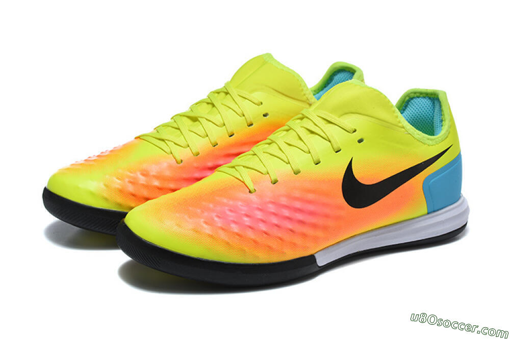 Nike MagistaX Finale 2 IC Indoor & Futsal Soccer Shoes - Yellow/Neon Green/Fiery Orange 5