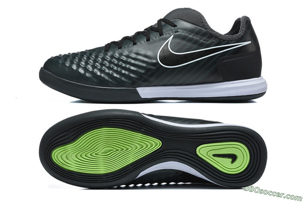 Nike MagistaX Finale 2 IC Indoor & Futsal Soccer Shoes - Black/Vibrant Green/White 0